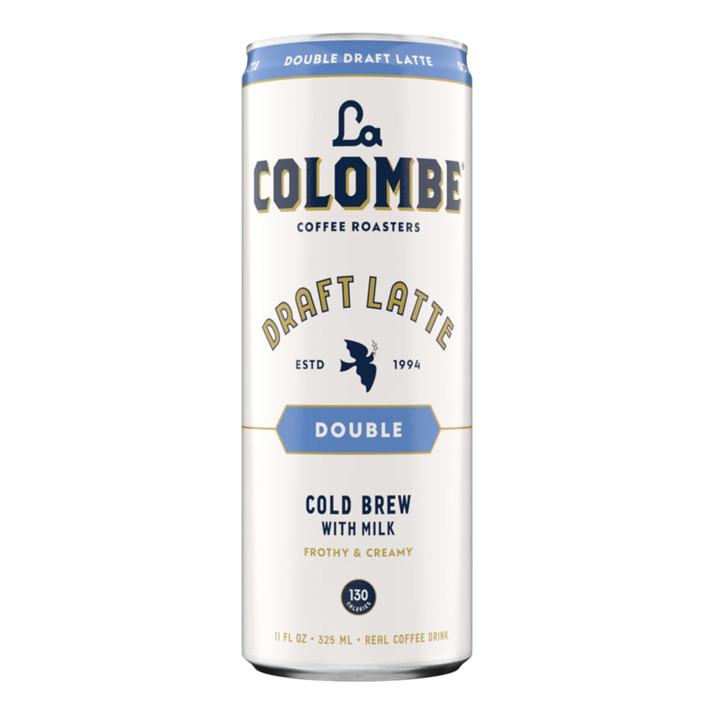La Colombe Double Draft Latte on the kitchen counter for quick energy