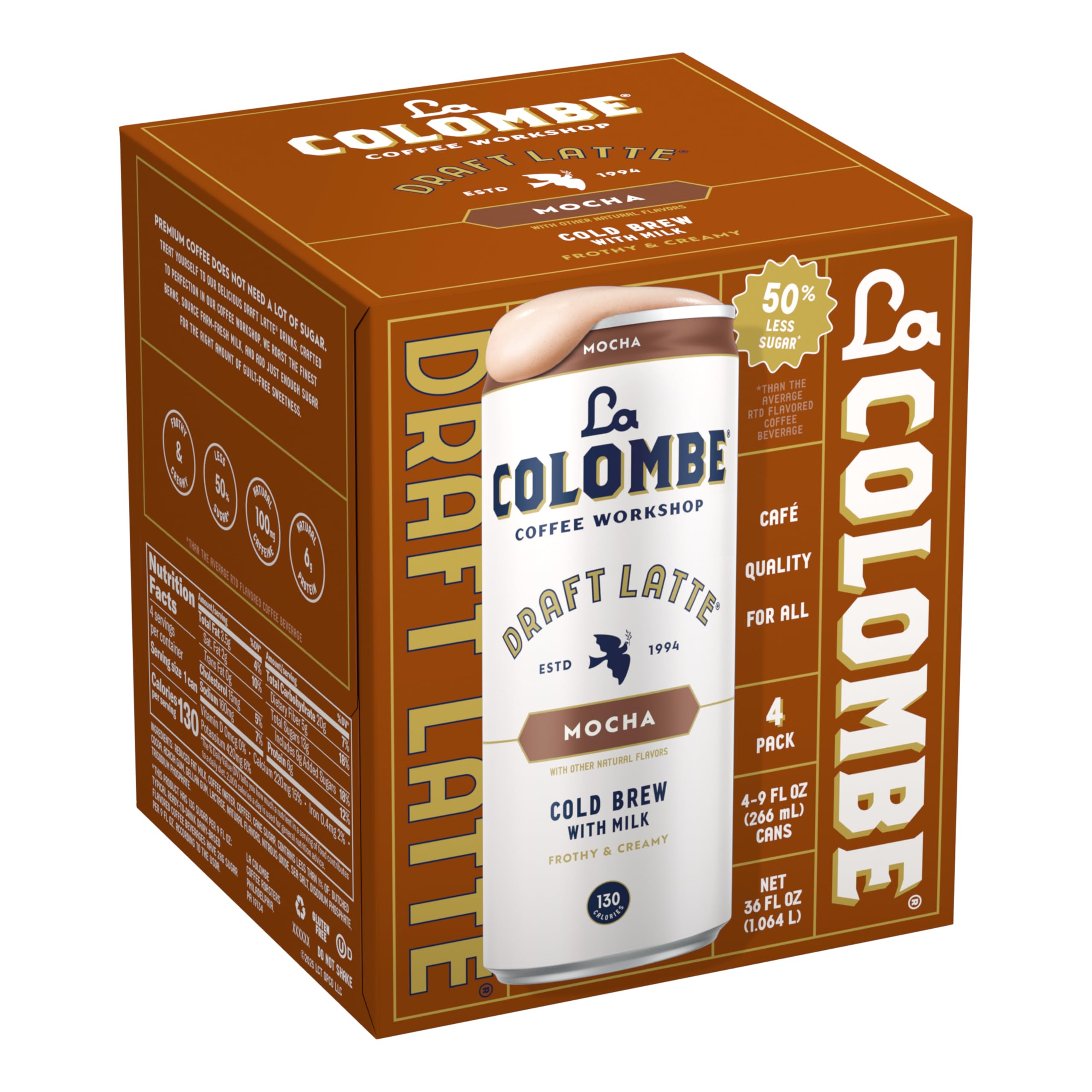 La Colombe Latte Draft Mocha multi-pack shown for on-the-go convenience.