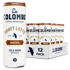 La Colombe Mocha Draft Latte can, ready-to-drink, on-the-go energy.