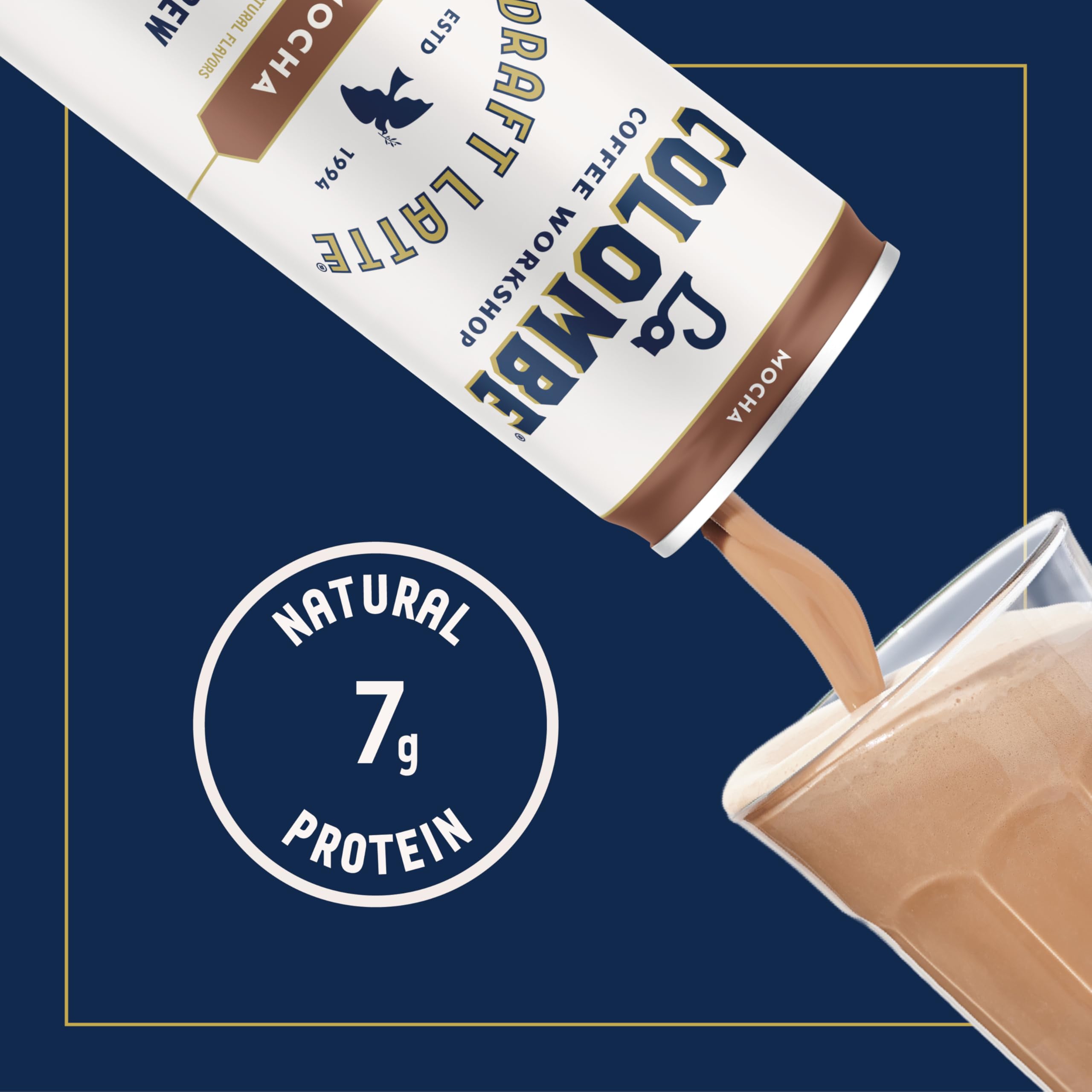 La Colombe Mocha Draft Latte vanilla-cream close-up shows vanilla extract notes.