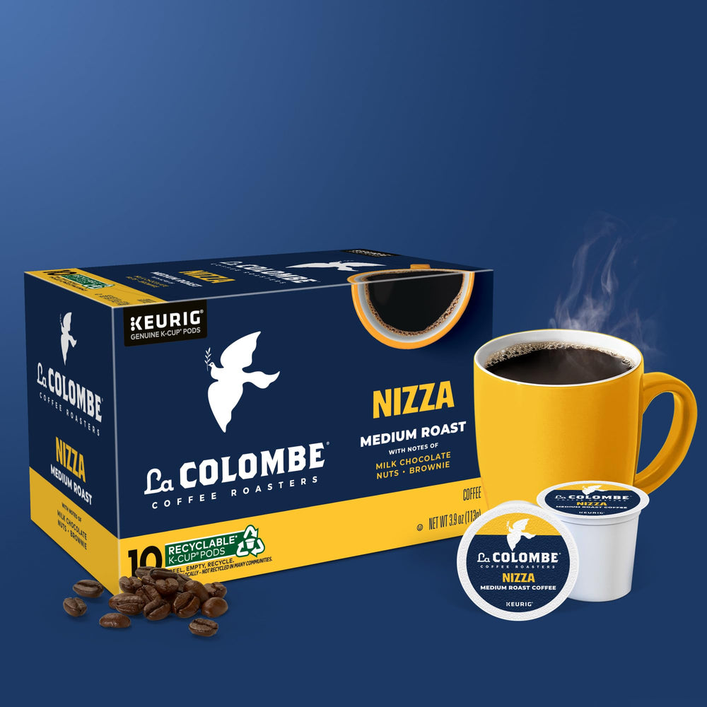 La Colombe Nizza box on shelf, reliable daily coffee choice