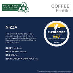 La Colombe Nizza coffee beans inside pod representing fresh grounds