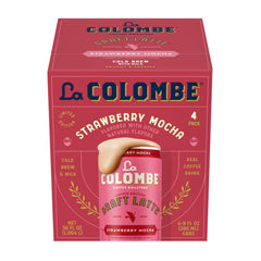 La Colombe Strawberry Mocha Draft Latte can front view for on-the-go refreshment