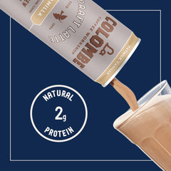 La Colombe Vanilla Oatmilk Latte glass pour highlights creamy texture