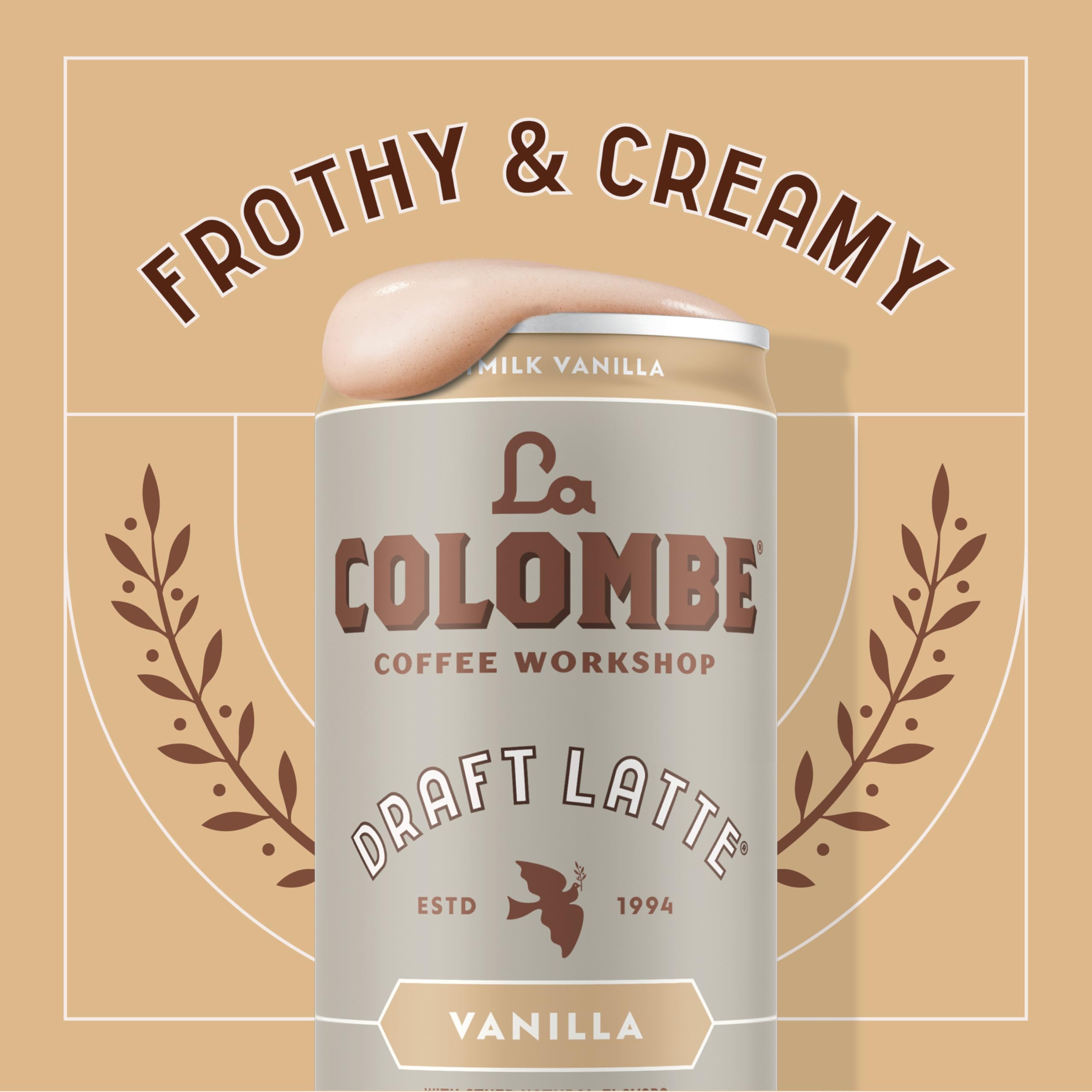 La Colombe Vanilla Oatmilk Latte bottle on shelf conveys convenience
