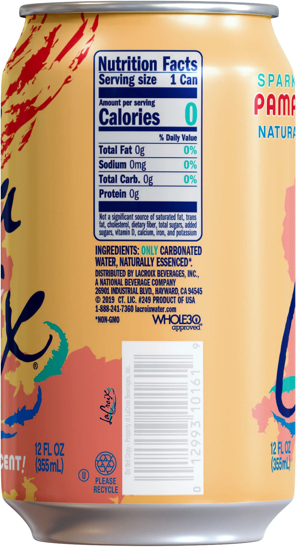 La Croix Grapefruit Sparkling Water being poured into a glass for a refreshing, calorie-free sip.