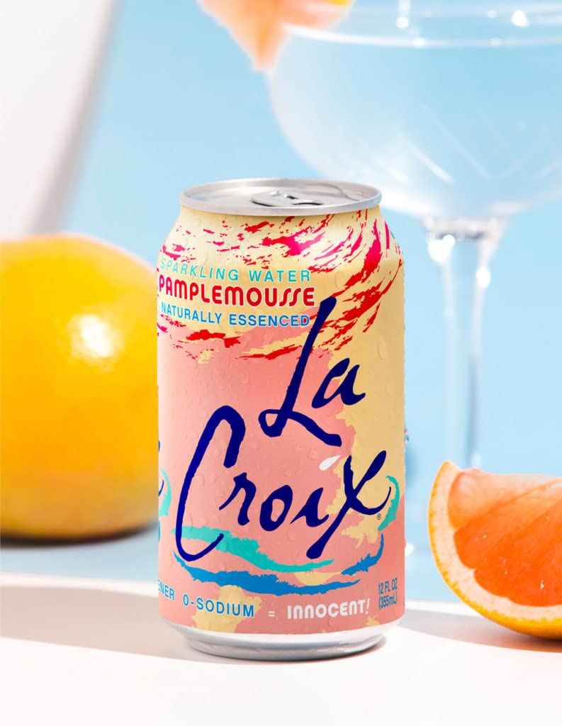 La Croix Grapefruit Sparkling Water on kitchen counter ready for quick, healthy hydration.