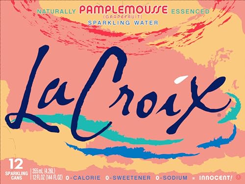 La Croix Grapefruit Sparkling Water label close-up highlighting natural essence.