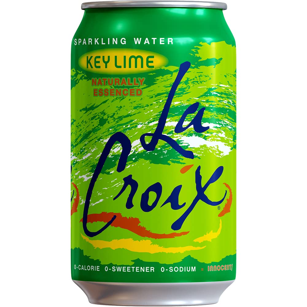 La Croix Key Lime glass with sparkling rim evokes refreshing aroma.