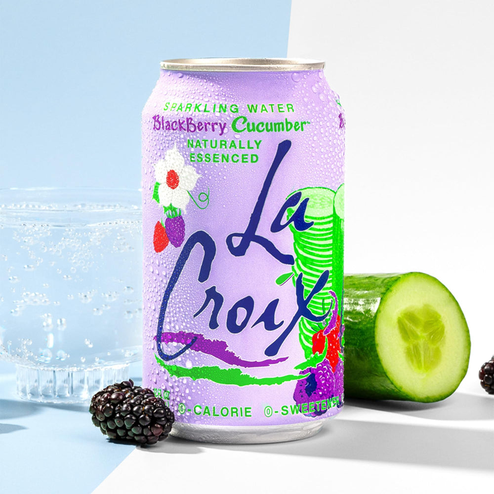 La Croix recyclable can packaging emphasizes eco-friendly choice for everyday hydration.