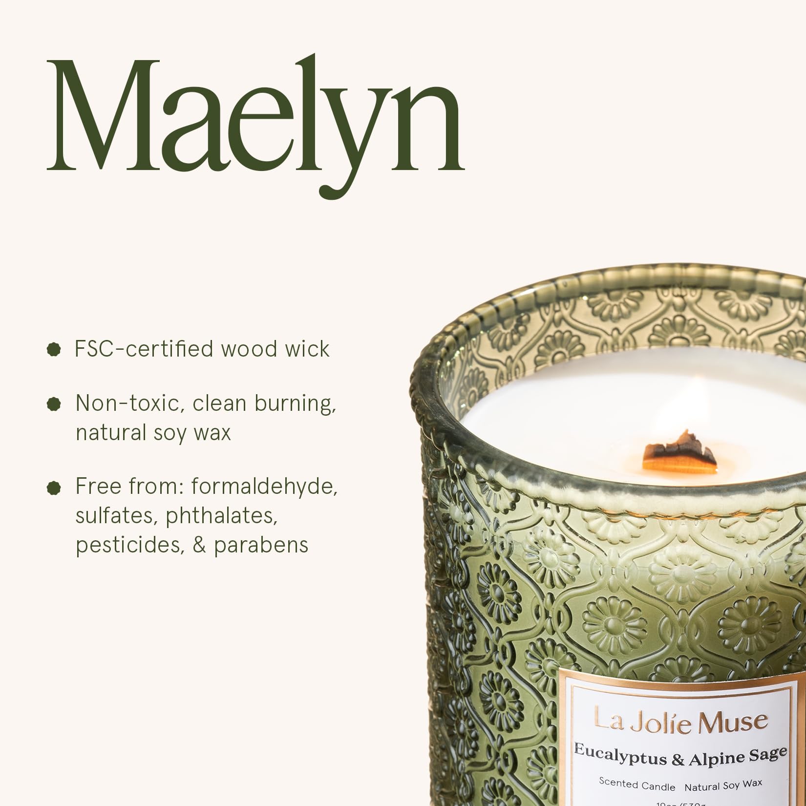 Ambient living space with the eucalyptus-alpine-sage candle in use