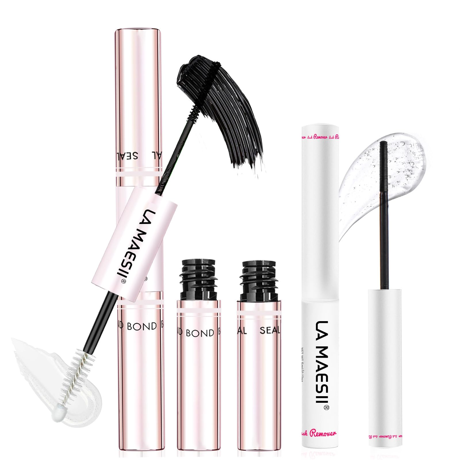 La Maesii lash bond and seal kit shown for long-lasting all-day wear.