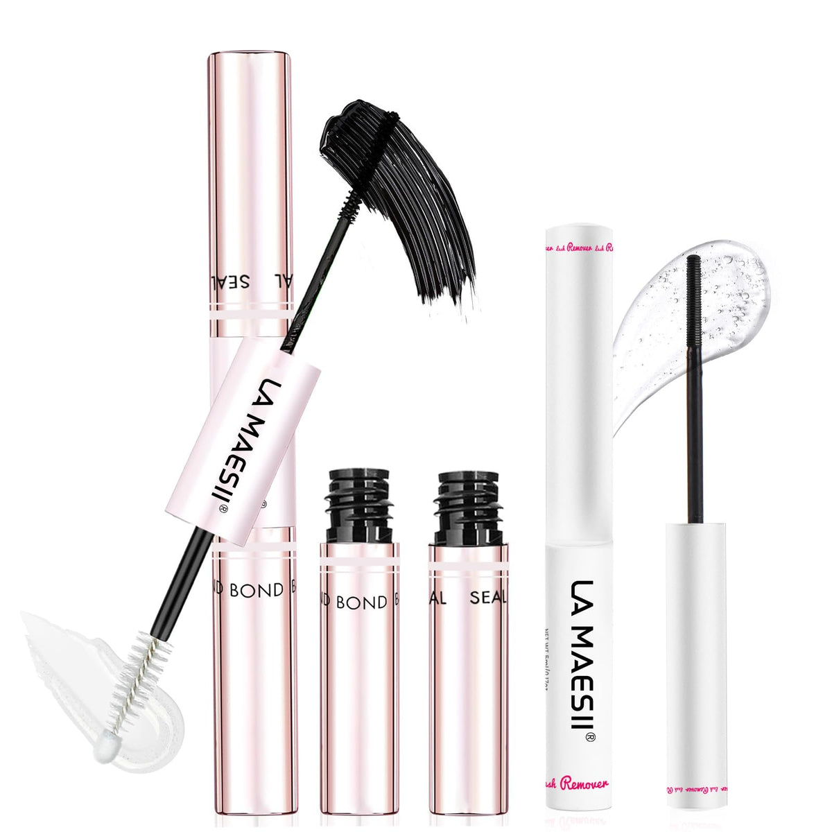 La Maesii lash bond and seal kit shown for long-lasting all-day wear.