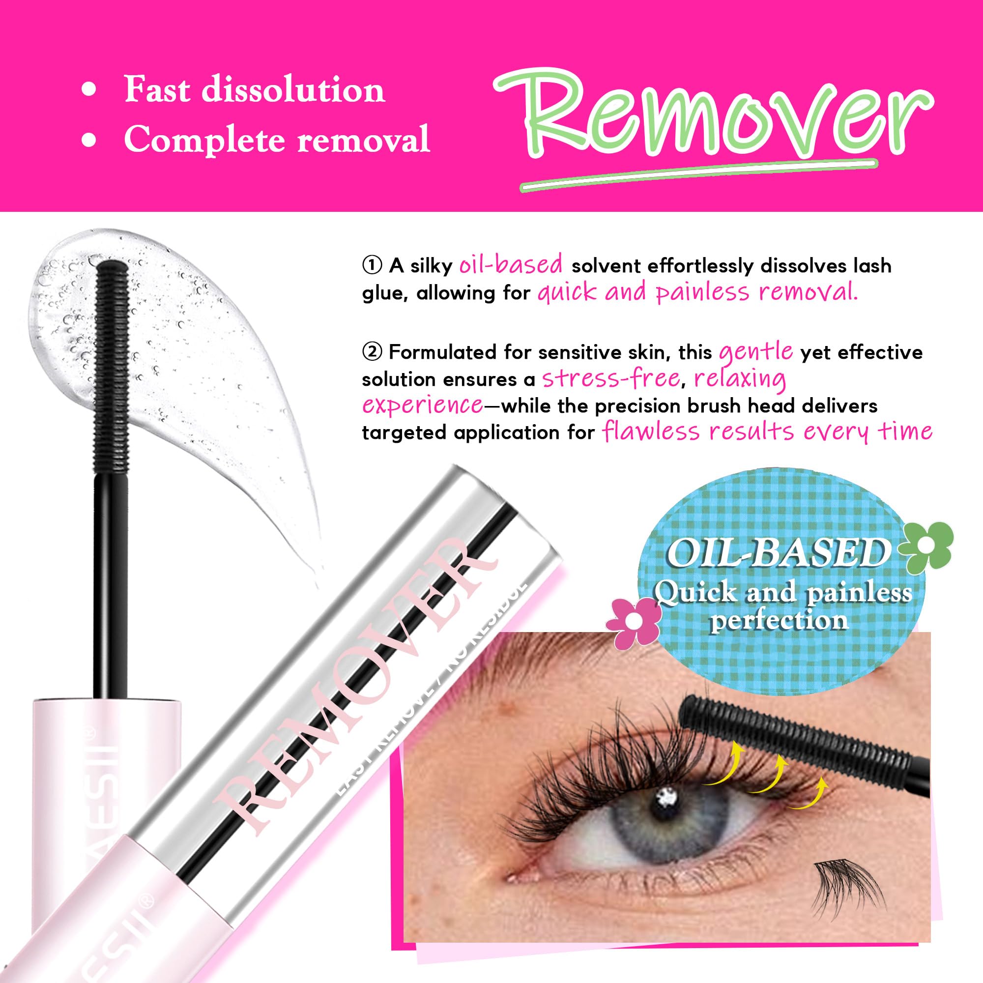 La Maesii Lash extensions in place after a simple application