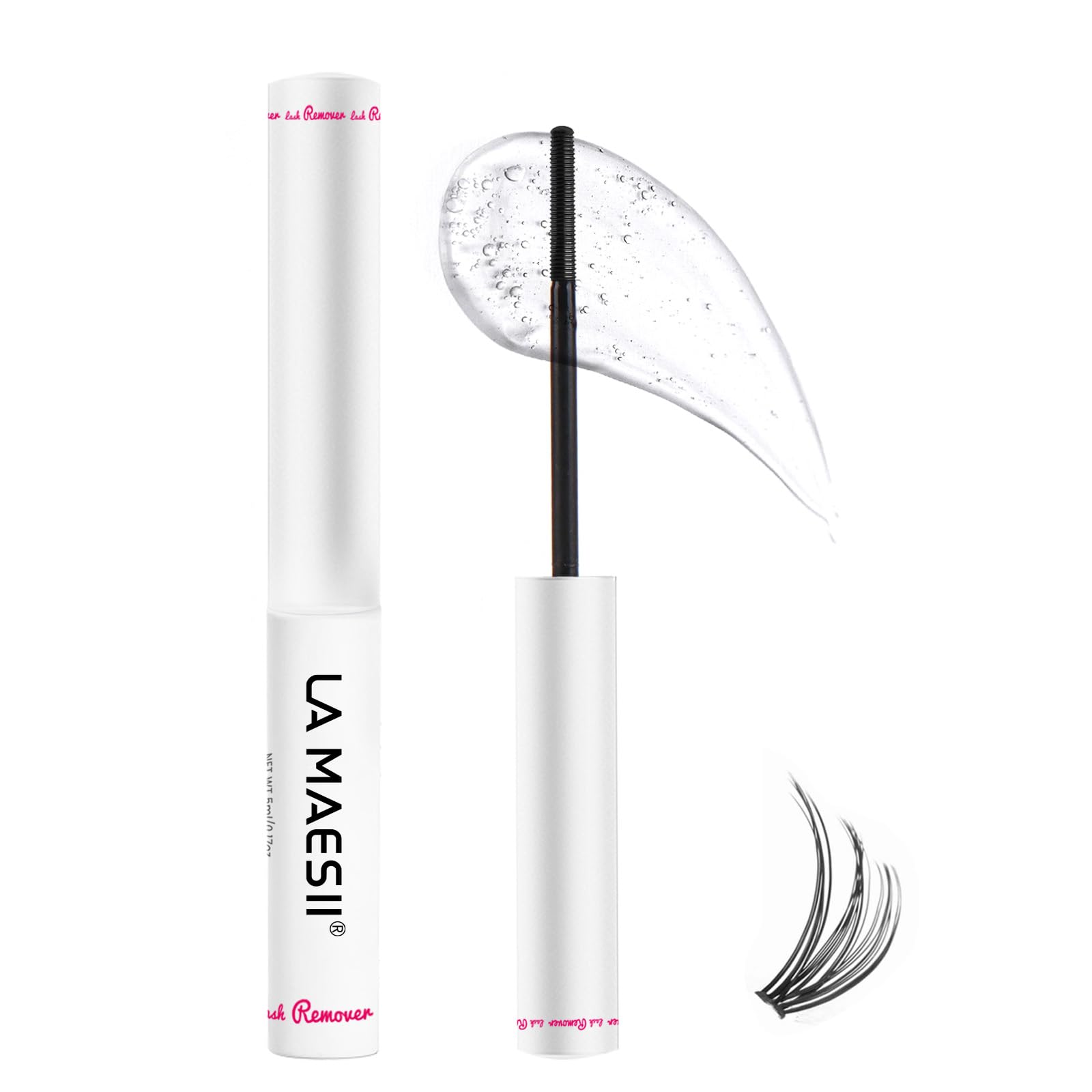 La Maesii lash remover bottle with clear formula for gentle lash separation.