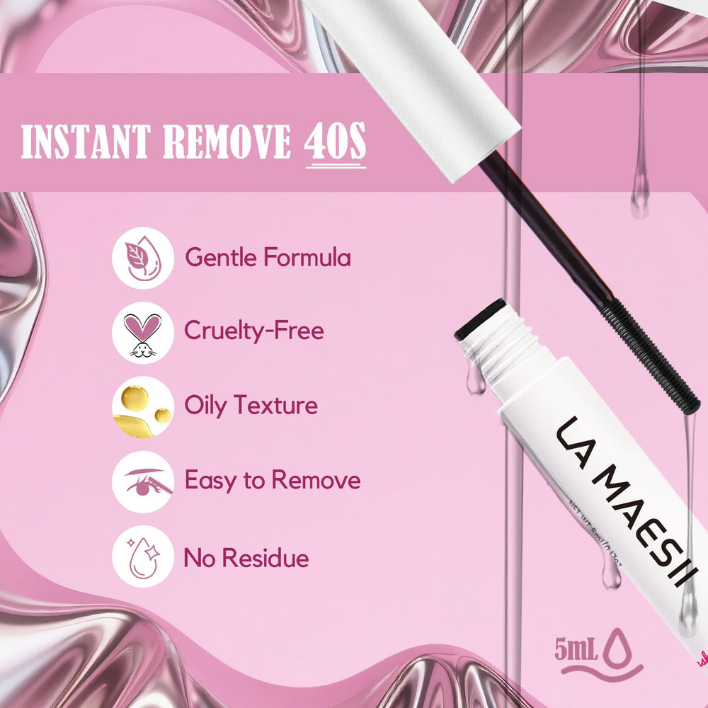 La Maesii lash remover brush applies precisely with minimal irritation.