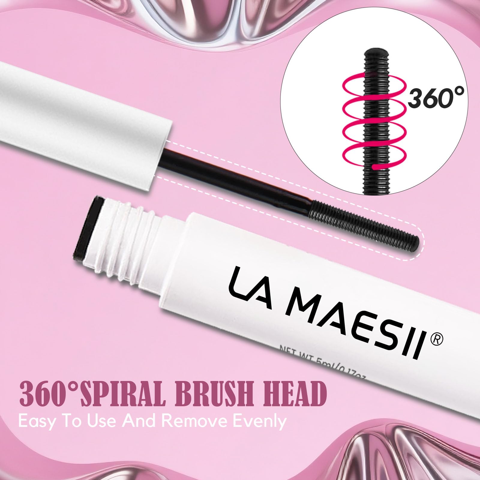 La Maesii lash remover's oil-based texture protects natural lashes during removal.