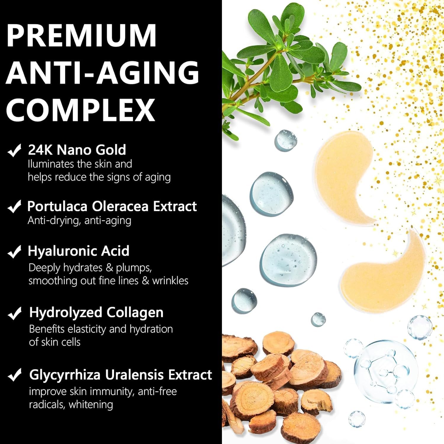LA MIURA 24K Gold Under Eye Patches hydrogel texture detail