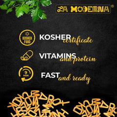 La Moderna Alphabet Letras Pasta cooks in 3-5 minutes for quick meals
