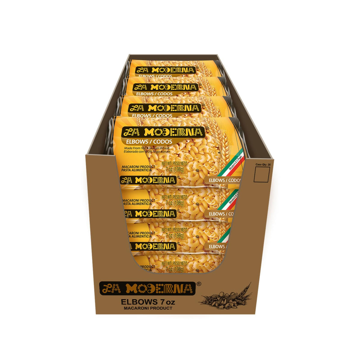 La Moderna Elbow Pasta bulk pack for pantry storage and quick family meals.