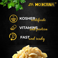 Pasta cooking in broth for a speedy comforting soup.
