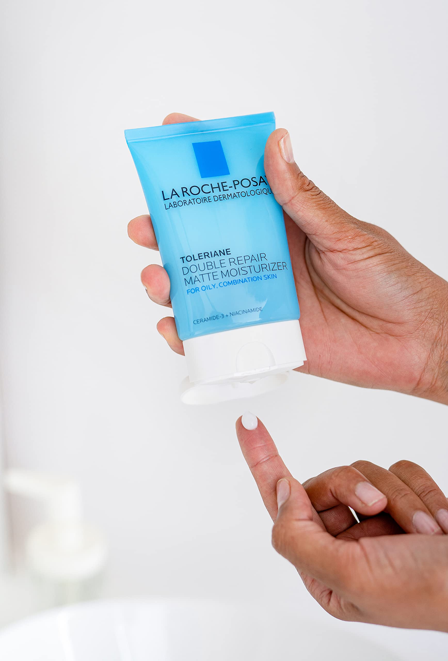 La Roche-Posay all skin tones model demonstrates universal shade compatibility.