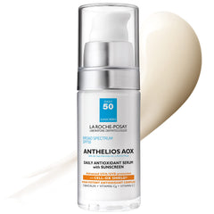 La Roche-Posay Anthelios AOX bottle shown for daily SPF 50 protection.