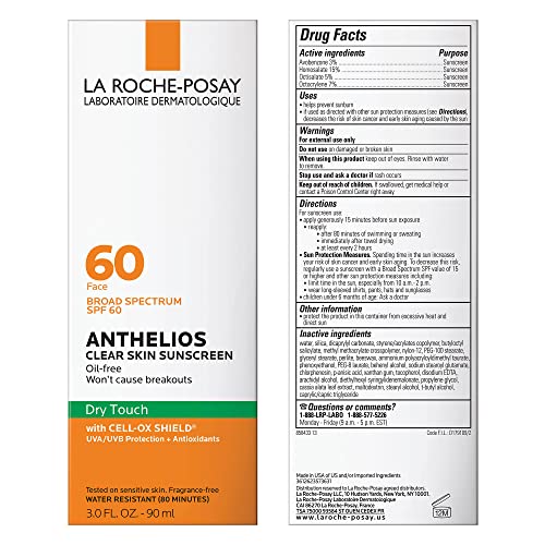 La Roche-Posay Anthelios Clear Skin sunscreen dry-touch texture displayed for a non-greasy finish