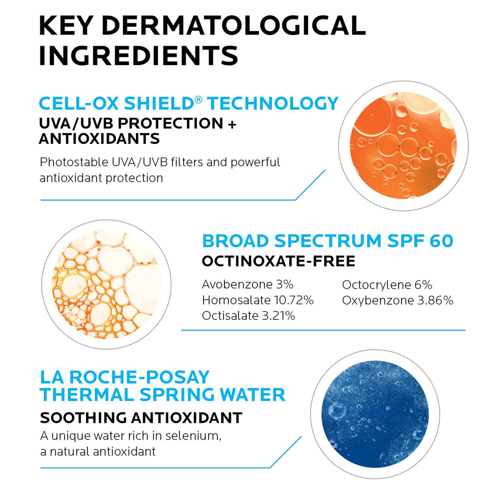 SPF 60 protection highlighted on water-based formula for daily sun safety