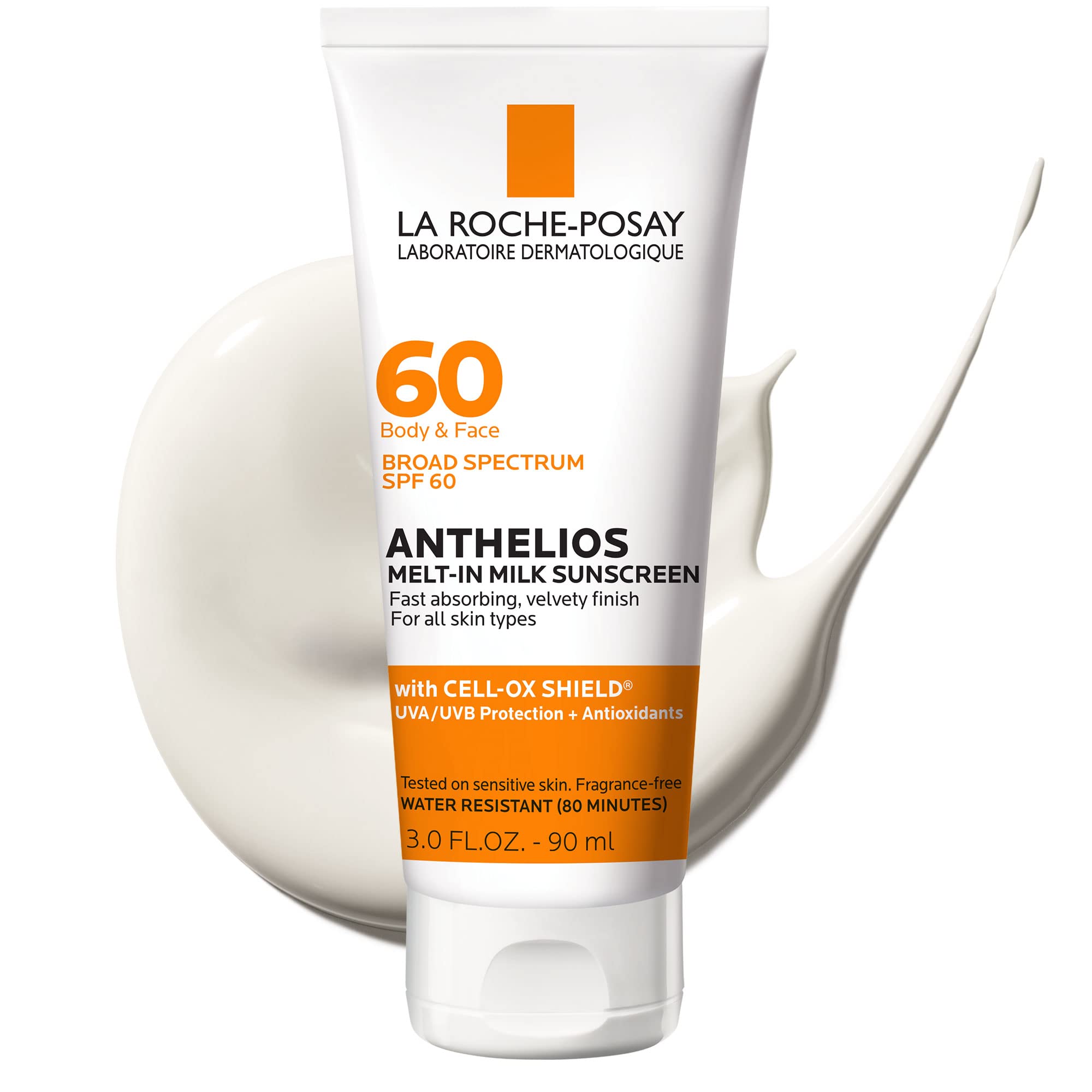 La Roche-Posay Anthelios Melt-In Milk SPF 60 bottle with pump for oil-free sun protection