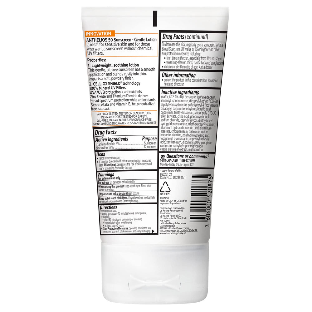 La Roche-Posay Anthelios Mineral Sunscreen swatch on skin shows a soft finish