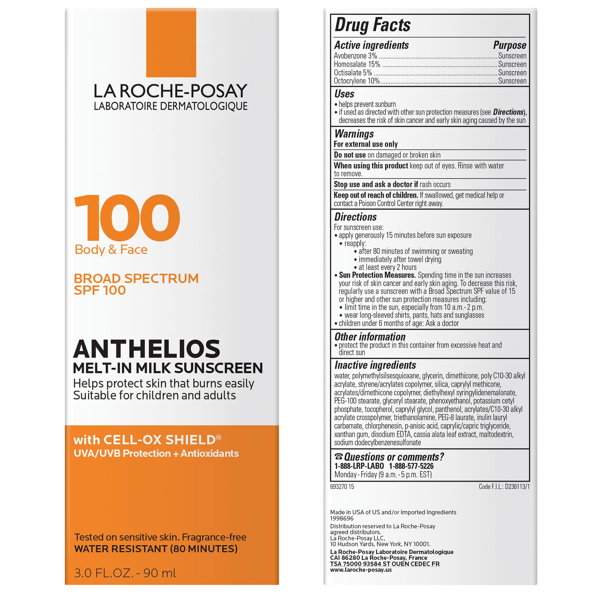 Dermatologist-tested Anthelios sunscreen designed for sensitive skin