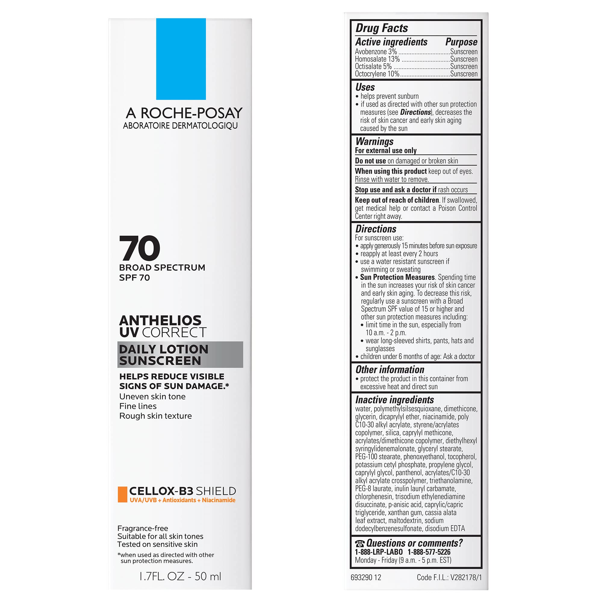 La Roche-Posay Anthelios UV Correct SPF 70 cream texture demonstrates a sheer finish across skin tones