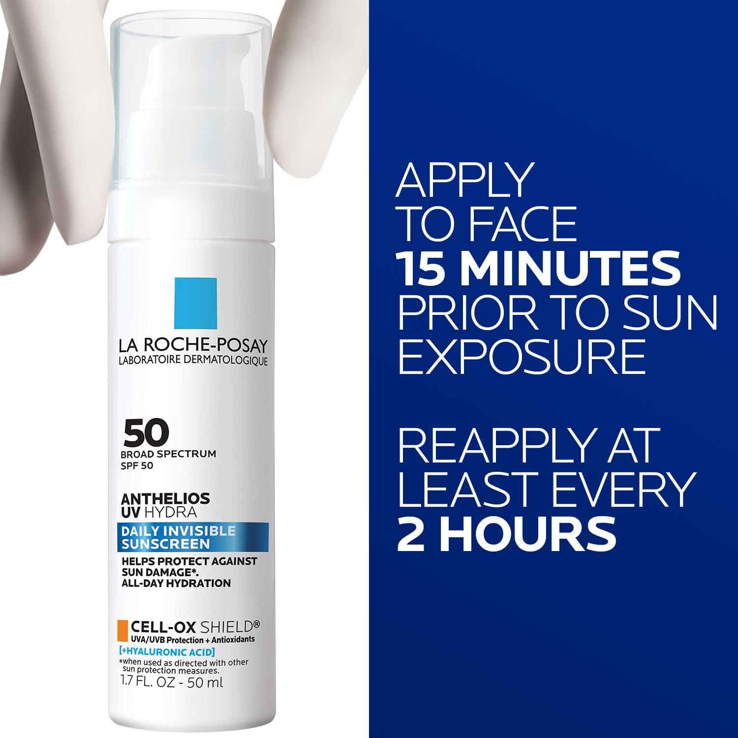 Product label highlights SPF 50 and fragrance-free formula