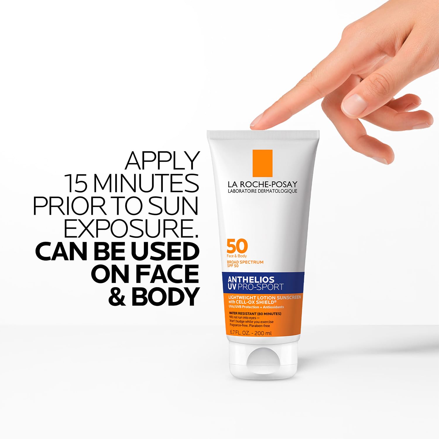 La Roche-Posay Anthelios UV Pro-Sport dermatologist- and pediatrician-tested for safety.