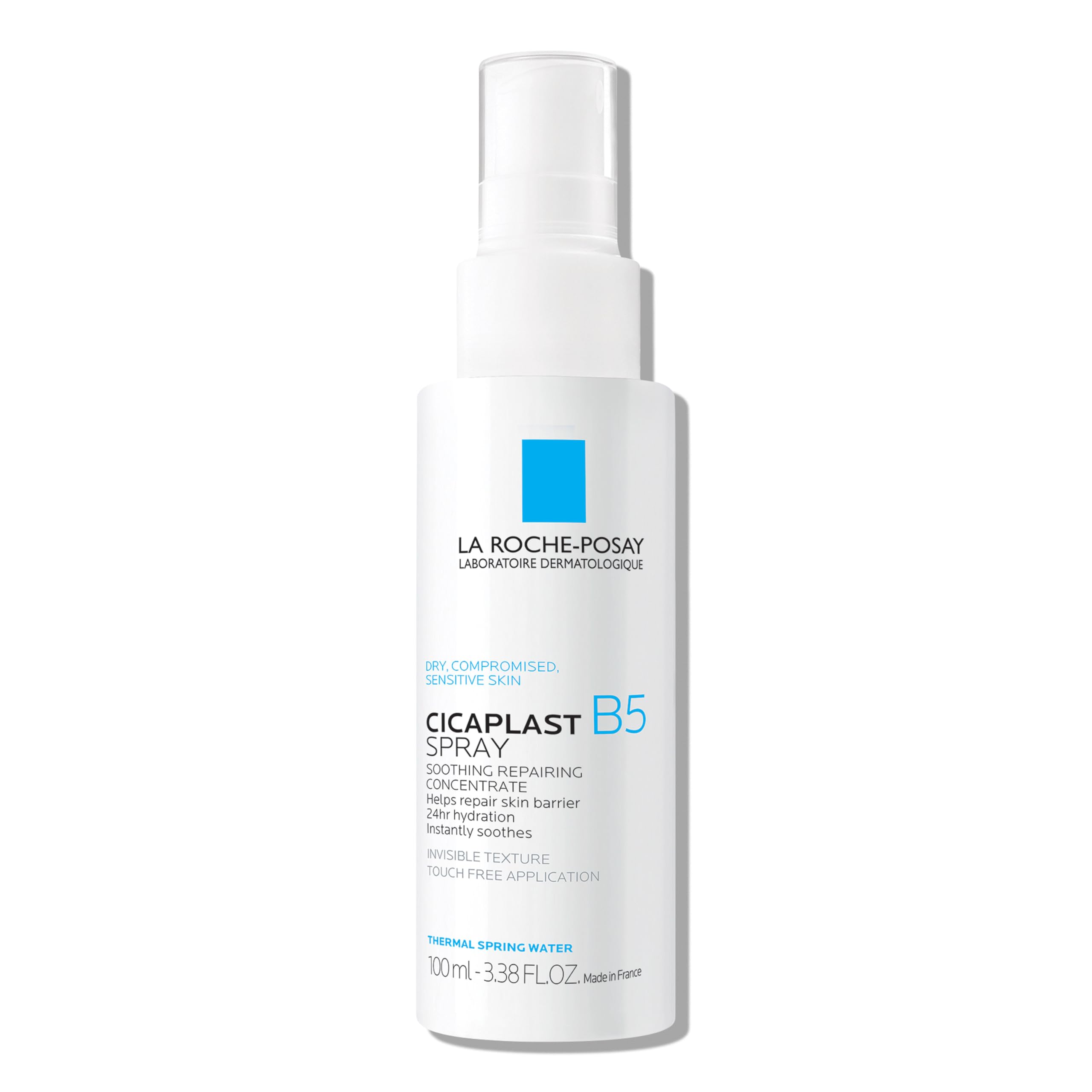 La Roche-Posay Cicaplast B5 spray on face for soothing hydration