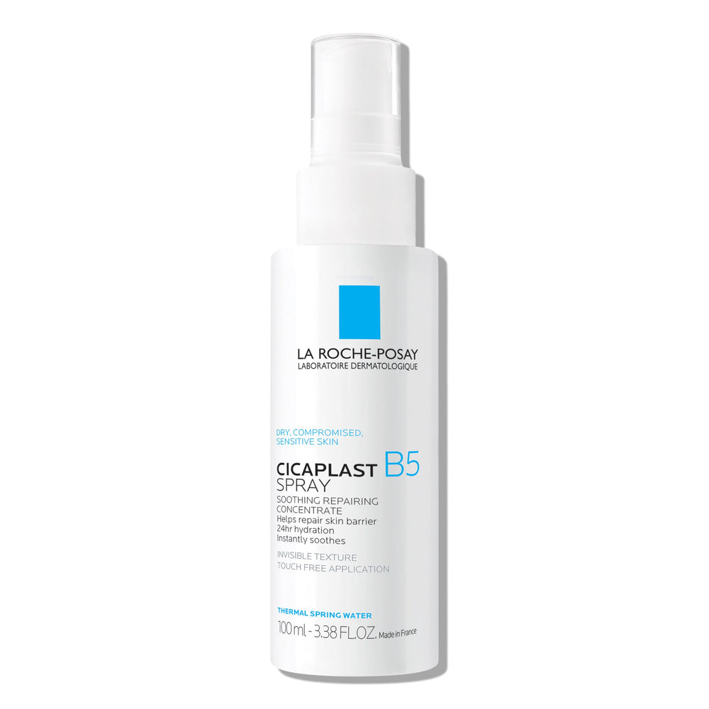 La Roche-Posay Cicaplast B5 spray on face for soothing hydration