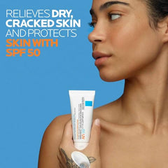 La Roche-Posay Cicaplast Balm B5 swirled texture close-up for dry skin hydration.