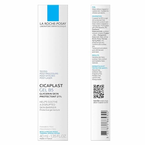 La Roche-Posay Cicaplast Gel B5 application on skin demonstrates easy smoothing and comfort.