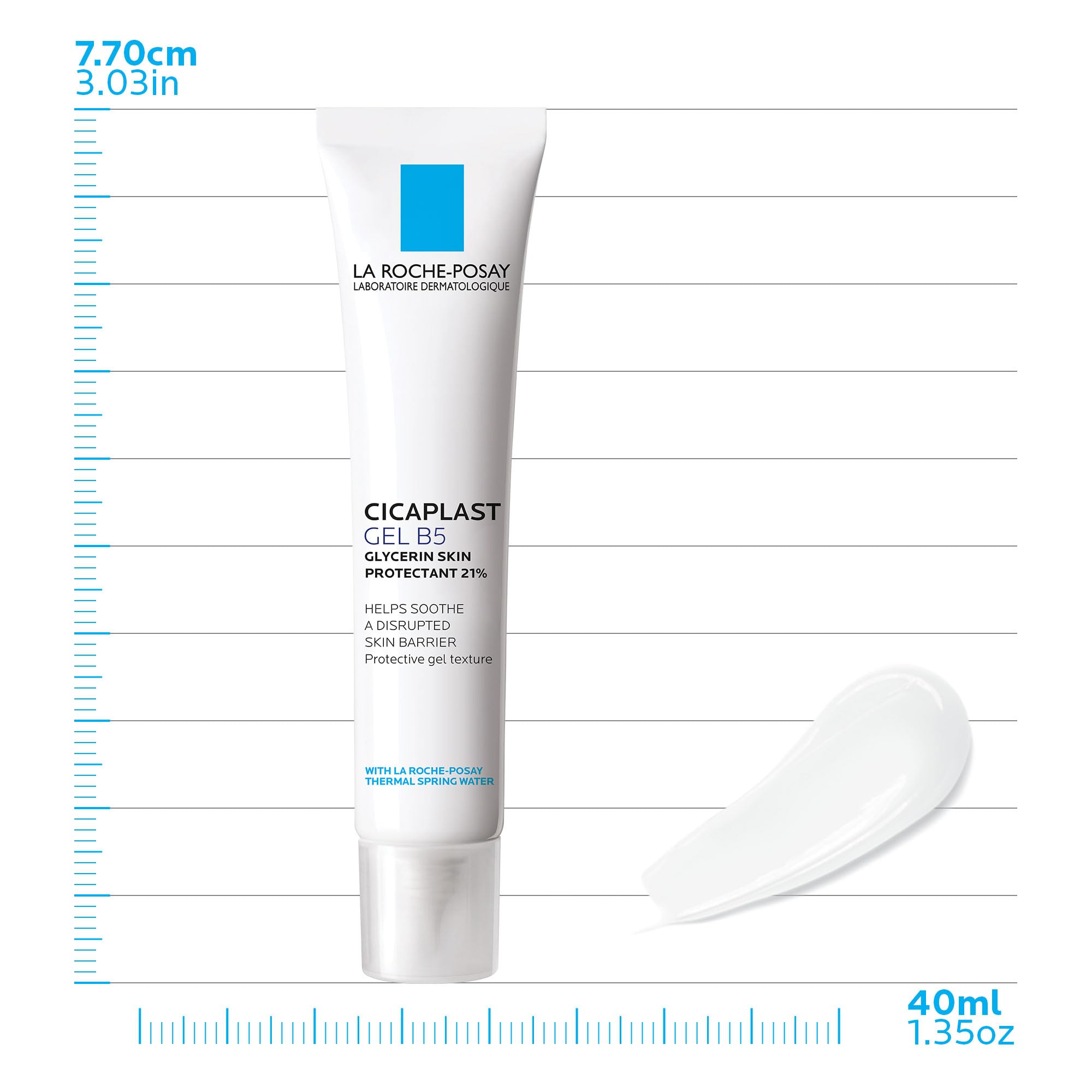 La Roche-Posay Cicaplast Gel B5 thermal spring water visual evokes soothing care.
