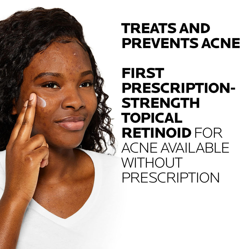 La Roche-Posay Effaclar Adapalene Gel bottle on a bathroom shelf.
