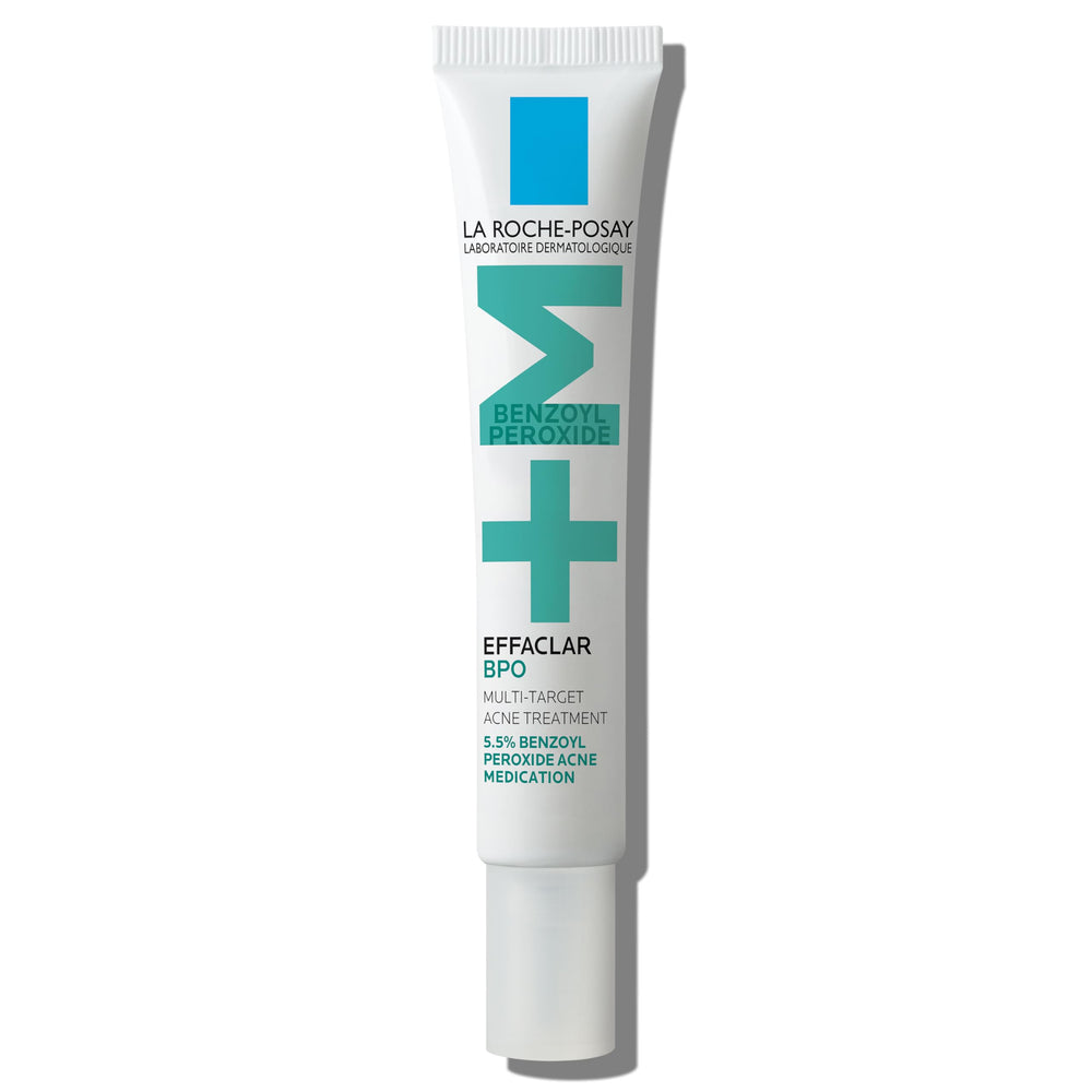 La Roche-Posay Effaclar BPO bottle showing targeted acne treatment for oily skin.
