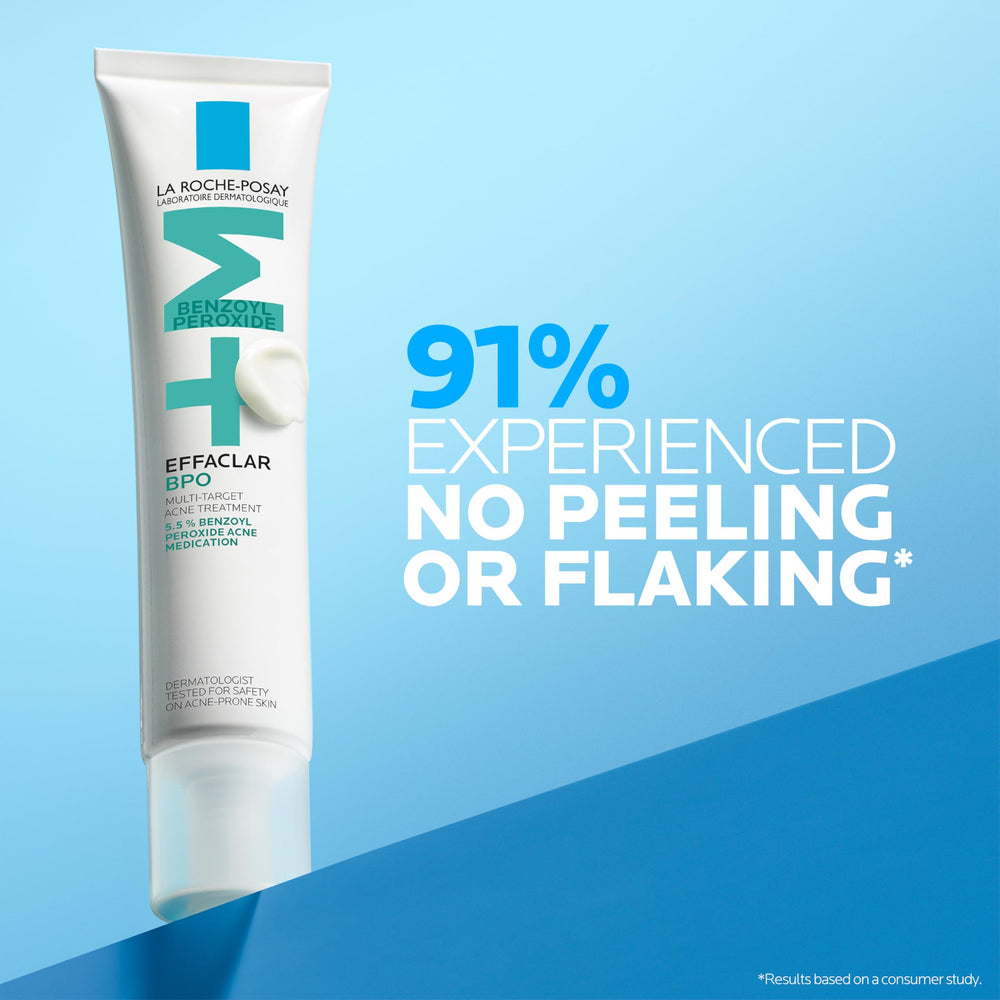 La Roche-Posay Effaclar BPO applied on skin for quick absorption and non-clogging finish.
