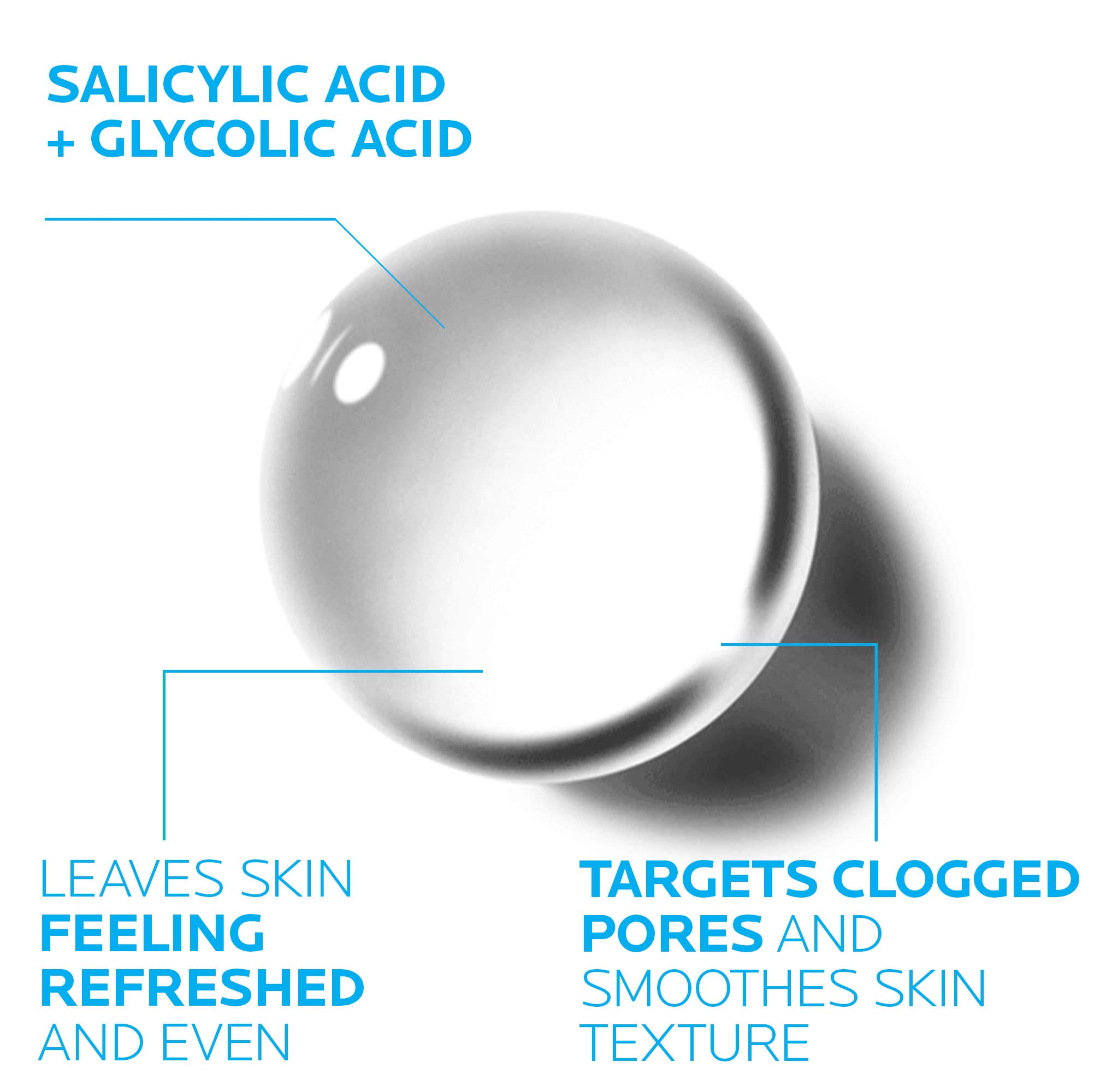 Hands applying La Roche-Posay Effaclar Clarifying Solution.