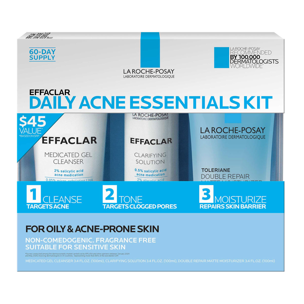 La Roche-Posay Effaclar cleanser bottle for oil control and clearer pores.