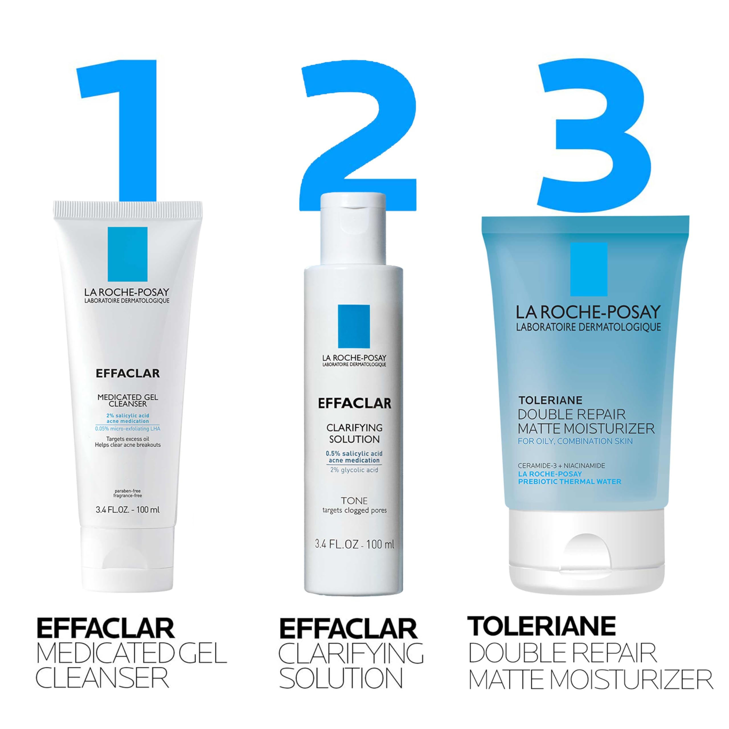 La Roche-Posay Effaclar gel cleanser close-up with salicylic acid.