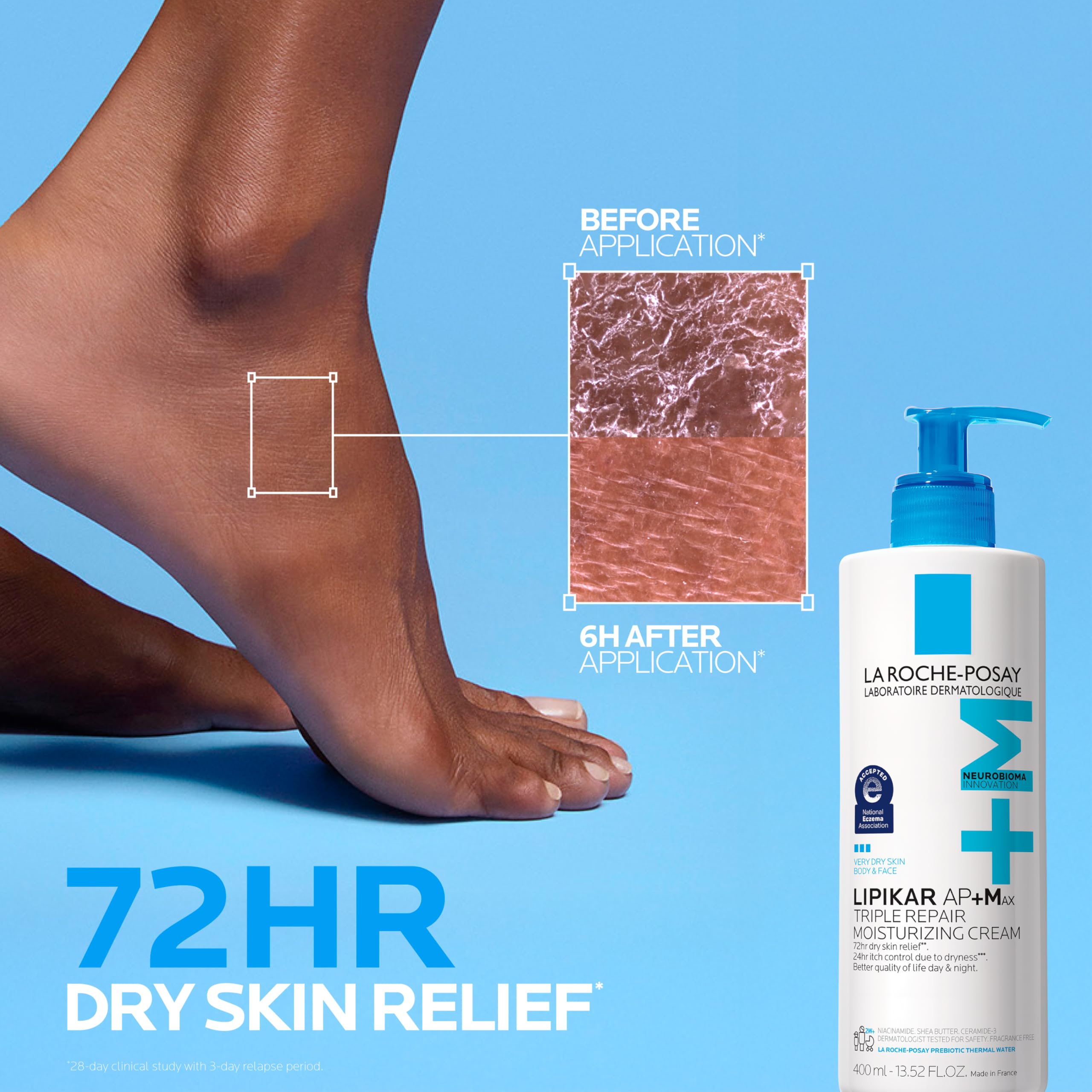 Quick-absorption cream on arm showing non-greasy finish after application.