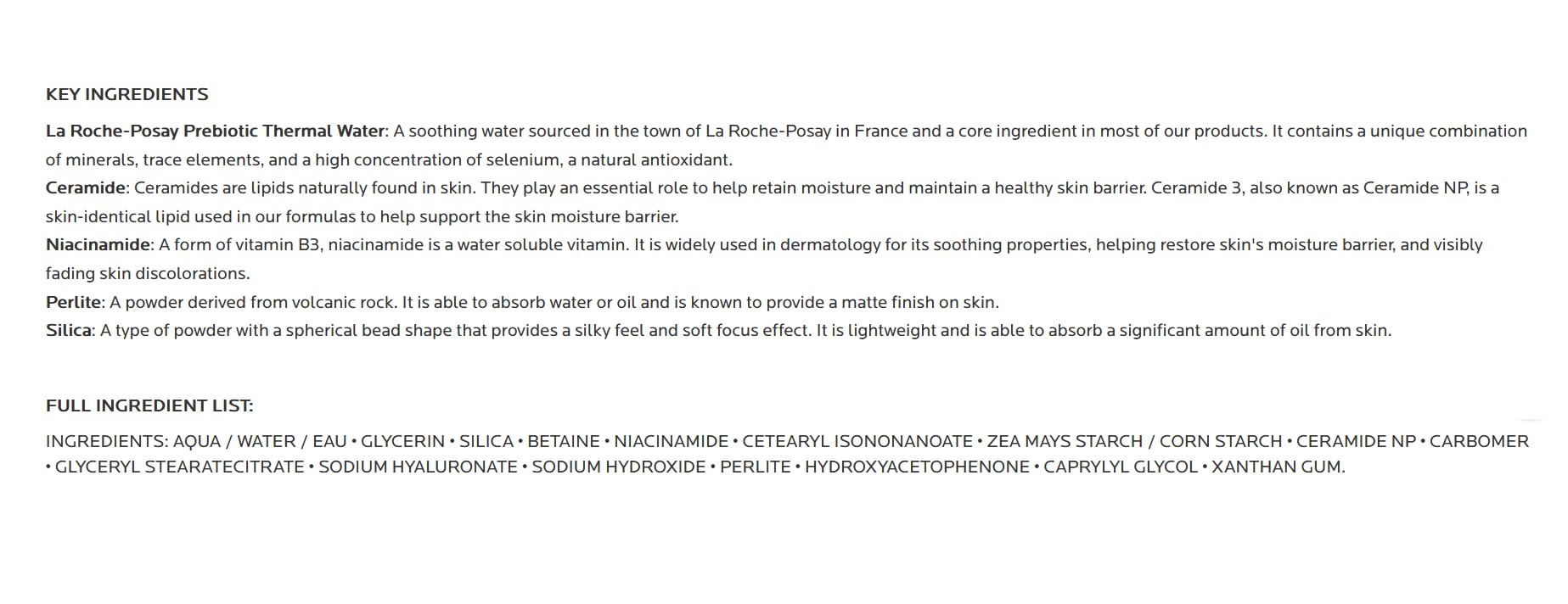 La Roche-Posay minimized pores with matte finish depicted on model.