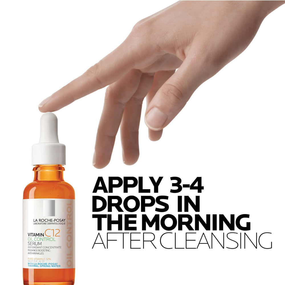 Dermatologist-tested La Roche-Posay Pure 12% Vitamin C serum suitable for sensitive skin