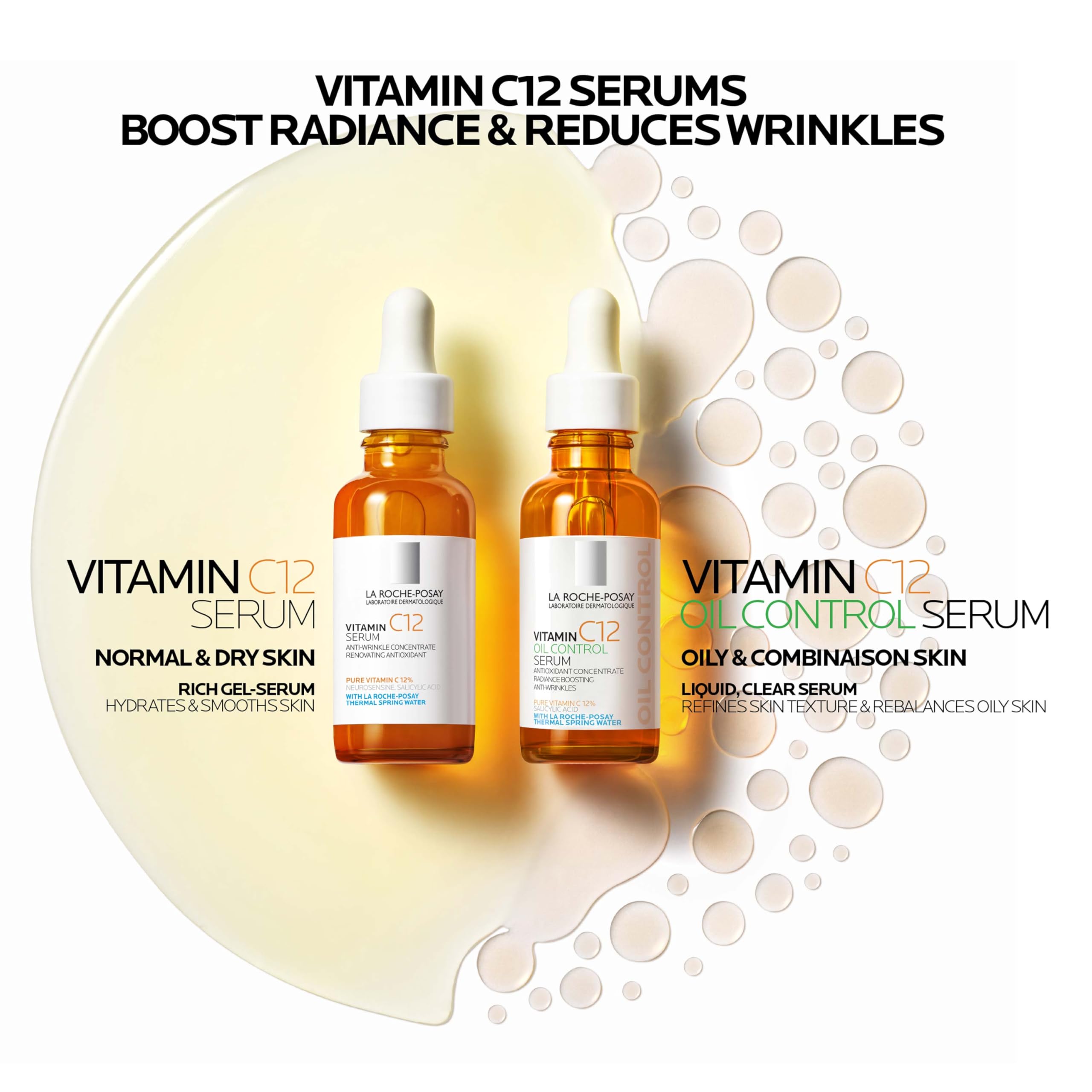 La Roche-Posay Pure 12% Vitamin C serum pump demonstrates easy, fast absorption